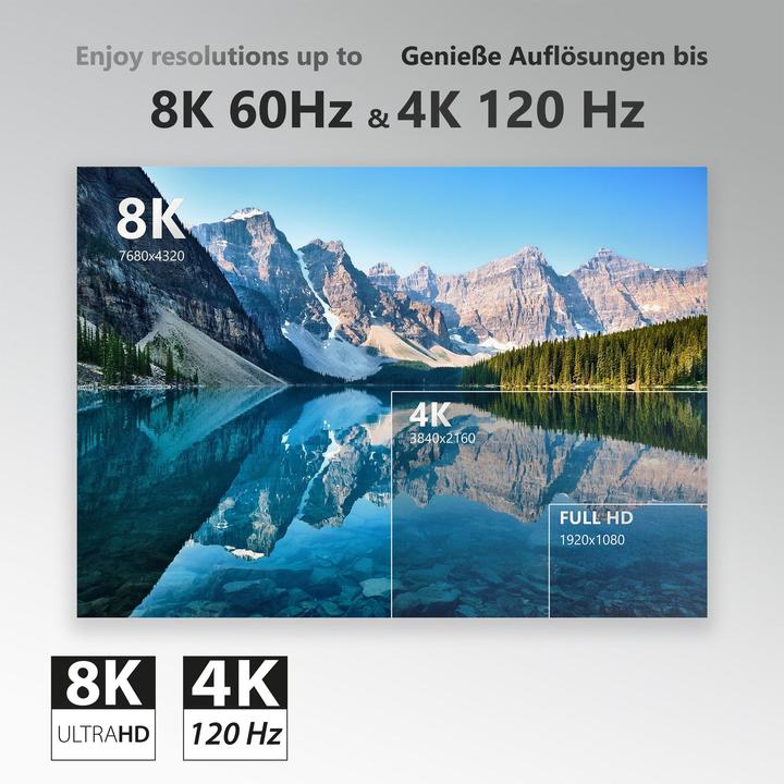 Image du produit FeinTech VMI90200 Optisches HDMI Glasfaser-Hybrid Kabel 8K 60Hz / 4K 120Hz 48 Gbps 20 m (20 m, HDMI)