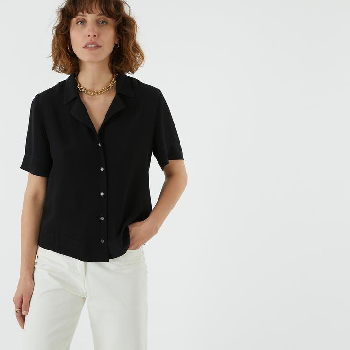 Produktbild La Redoute Collections Kurzärmelige Bluse mit Reverskragen (42)