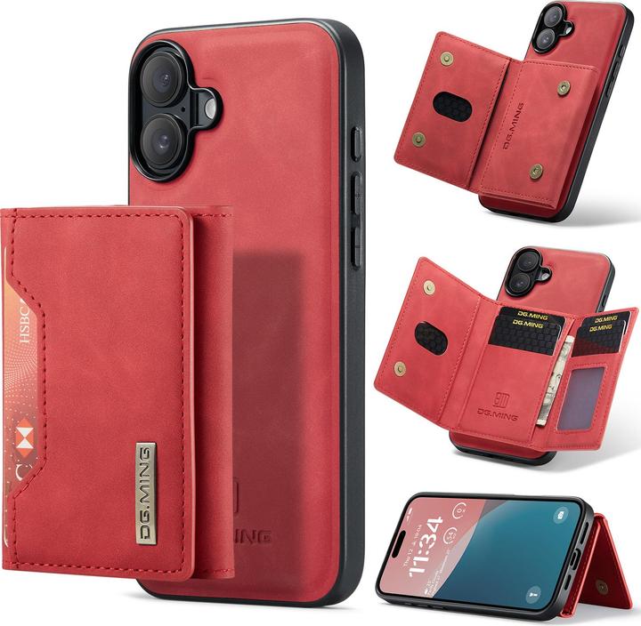 Actual product image Dg.Ming iPhone 13 - Etui, Leder-Optik, Kartenfach & Magnetverschluss, Rot (Apple iPhone 13)