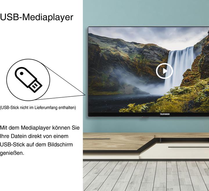 Actual product image Telefunken XF32N750M-W TV 32 inch Full HD LED TV with triple tuner, white (32", LED, Full HD, 2024)