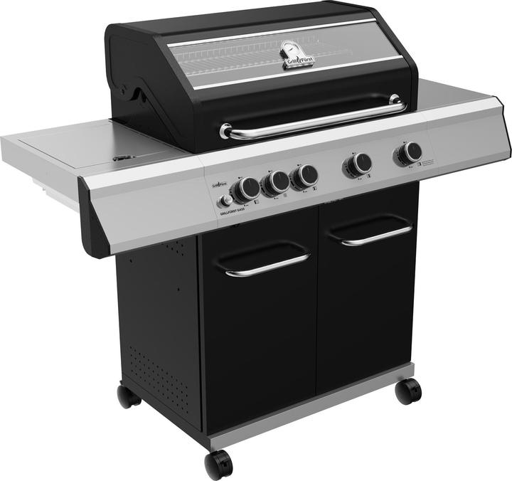 Actual product image Grillfürst G410E 4-burner gas barbecue with high temperature burner and stainless steel grates (14 kW)