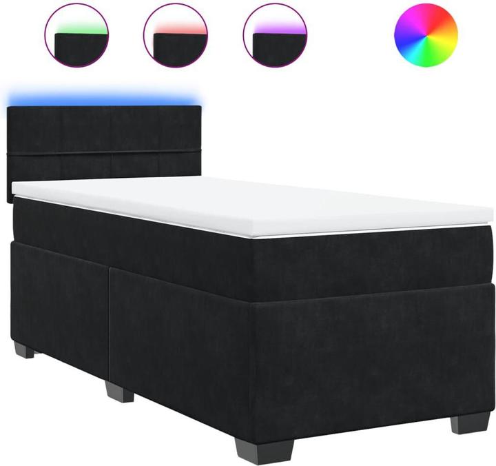 Image du produit VidaXL Bo x lit de saut avec matelas 90 x 190 cm velours (90 x 190 cm, 90 x 190 cm)