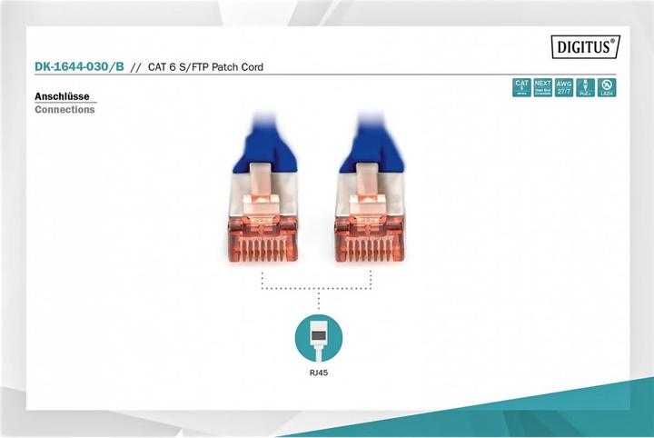 Actual product image Digitus Network cable (S/FTP, CAT6, 3 m)