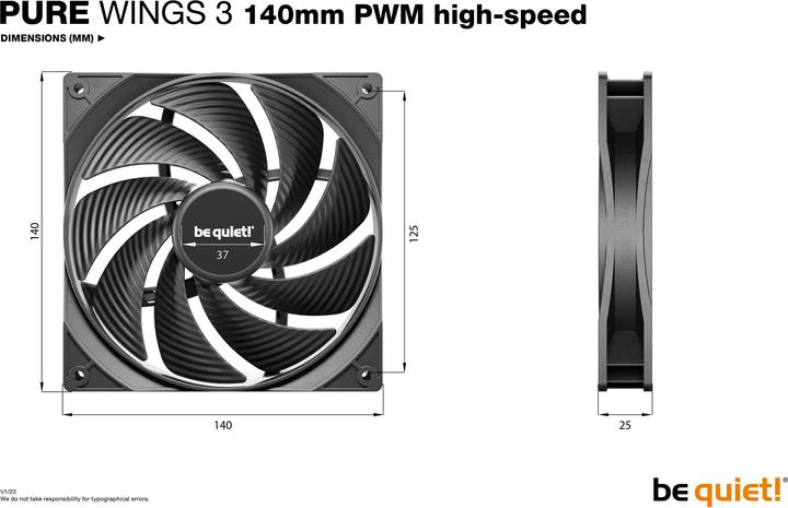 Actual product image be quiet! Pure Wings 3 (140 mm, 1 x)