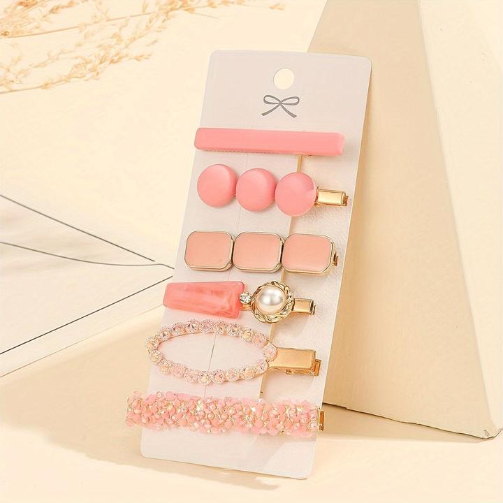 Activity Board 6 Stück/Set Elegant Clip Strass Faux Perlen Dekor Haar rutschfest Haarschmuck Clip (6 Stk.)