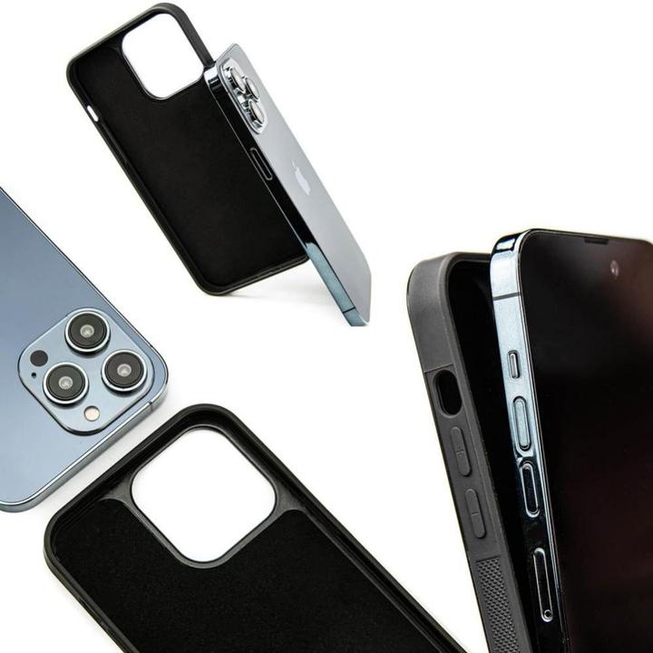 Produktbild Bewood Einzigartige türkisfarbene iPhone 14-Hülle aus Holz und Harz – Türkisschwarz (Apple iPhone 14)