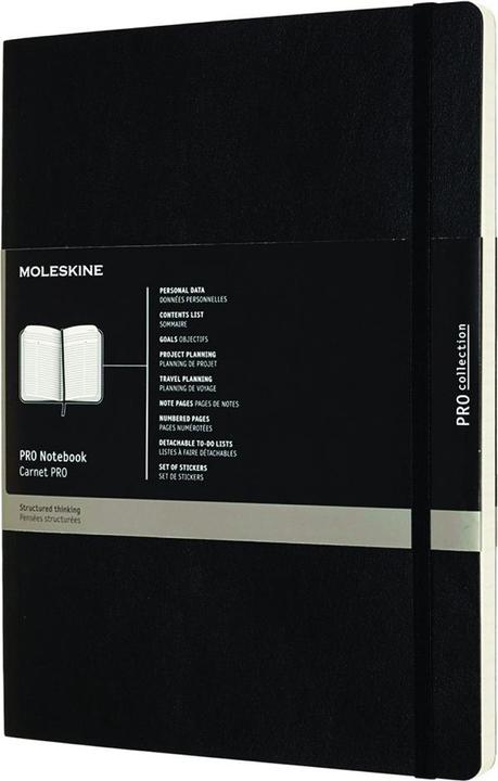 Immagine prodotto Moleskine Notebook professionale XL, copertina morbida, nero (19 x 25 cm, Righe, Copertina morbida)