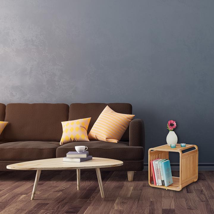 Actual product image Relaxdays Bamboo Storage Shelf (33 x 33 x 33 cm)