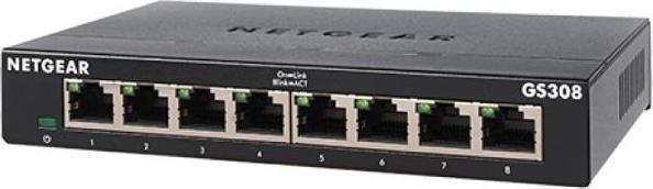 Actual product image Netgear GS308v3 - Switch - unmanaged - 8 x 10/100/1000 - desktop, wall-mountable (8 ports)