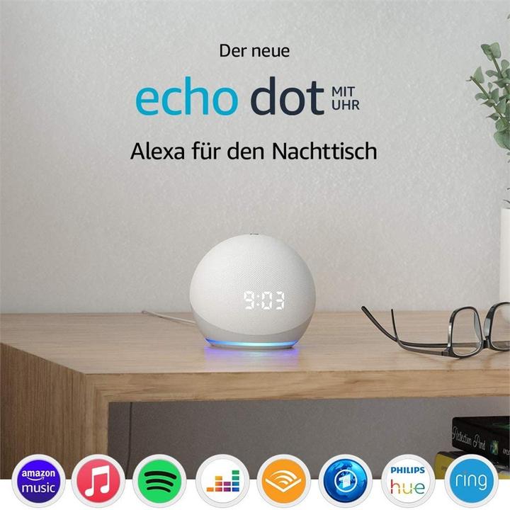 Actual product image Amazon Echo Dot (4th gen.) with clock (Amazon Alexa)
