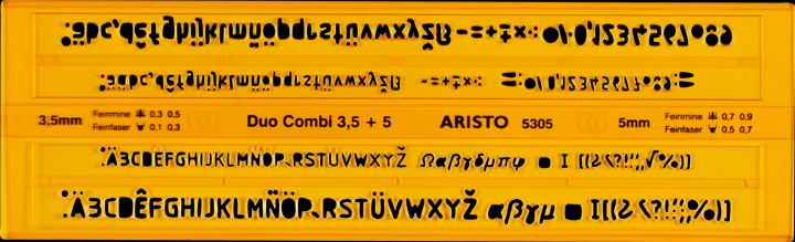 Valeurs nutritives et ingrédients Aristo AR5305, Pochoir en plastique pour lettres/chiffres/dessins (245 mm)