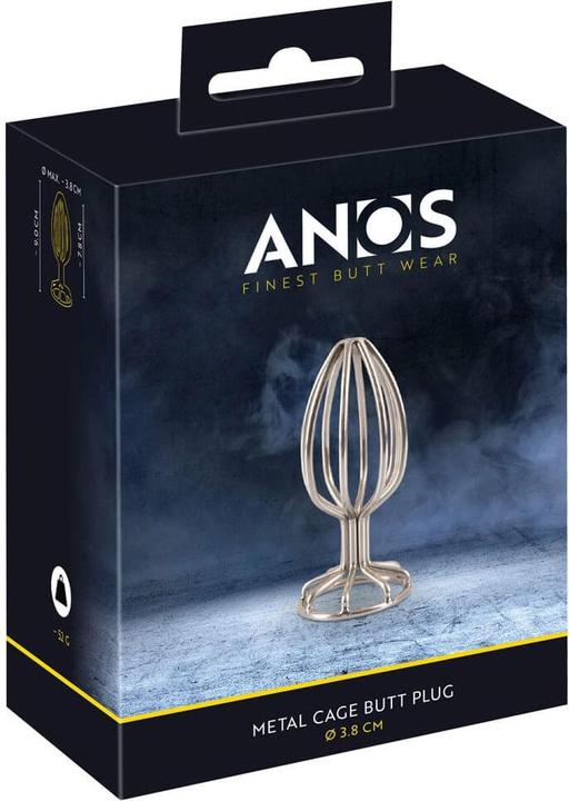 Actual product image Anos Metal Cage Butt Plug 3.8
