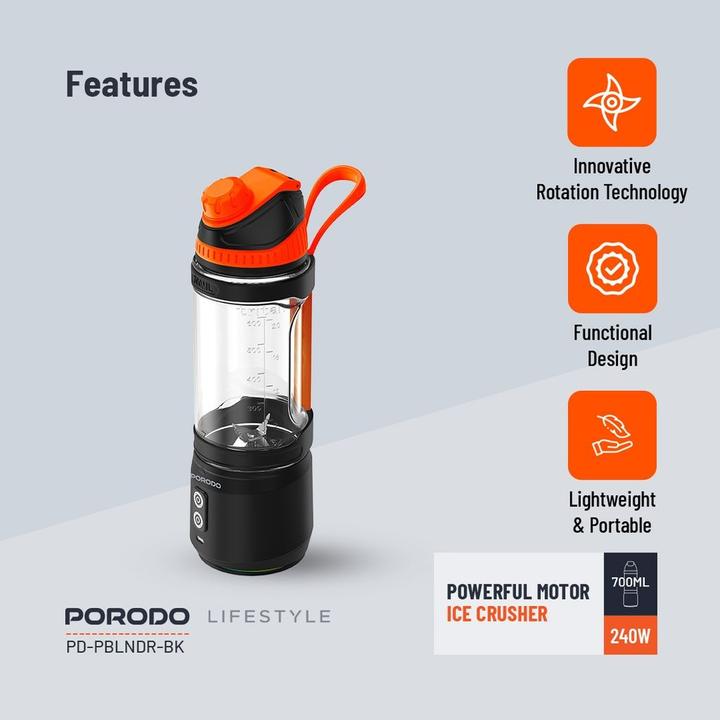 Image du produit Porodo 240W 6 lames Blender portable 700ML (240 W)