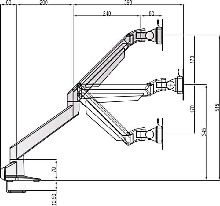 Produktbild Multibrackets Monitorarm Single Weiss (Tisch, 32")
