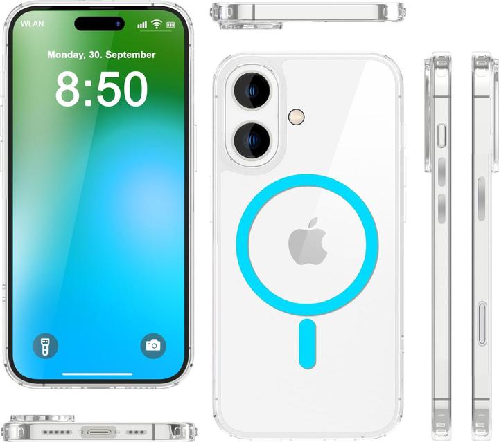 Actual product image Nalia Clear hard case, MagSafe ring glows in the dark (Apple iPhone 16)