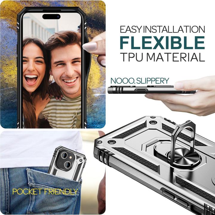 Actual product image Nalia Shockproof Military Style Ring Cover (Apple iPhone 15)