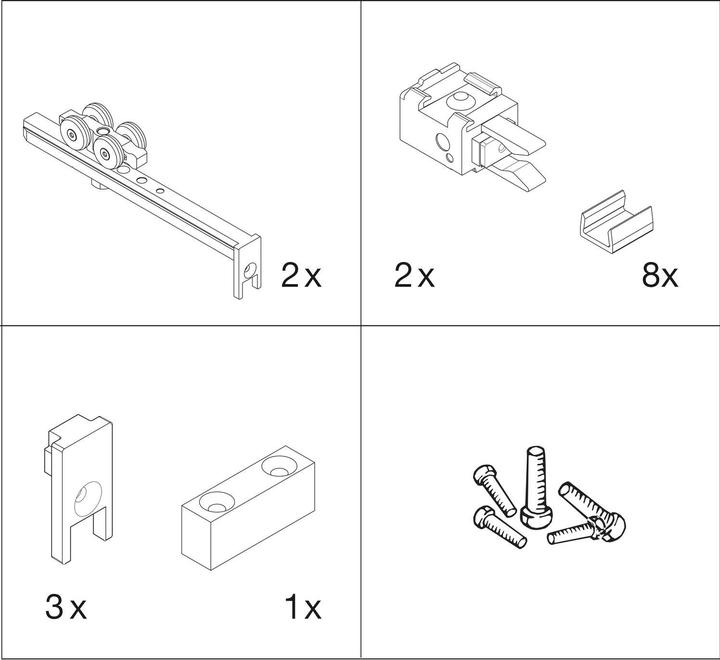 Produktbild HAWA Schiebetürbeschläge -Clipo 36 GPPK, Inslide / Festglas
