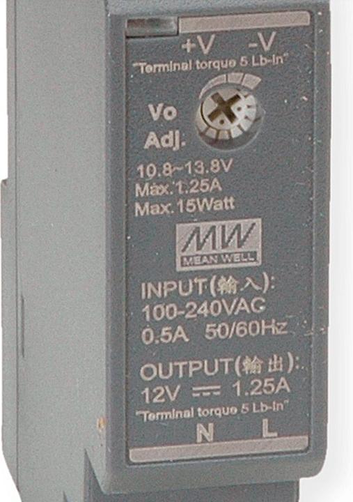 Immagine prodotto MeanWell DR-15-12 Alimentazione su guida DIN 15W 12V DC (Alimentatore)