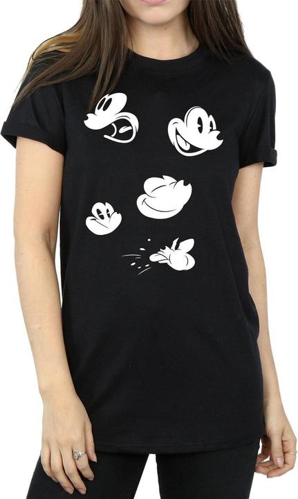Actual product image Disney Womens/Ladies Mickey Mouse Faces Cotton Boyfriend T-Shirt (L)