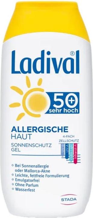Actual product image Ladival Allergic Skin SPF 50+ Sun Protection Gel, 200 ml Gel (Suntan cream, SPF 50+, 200 ml)