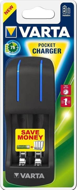Varta Chargeur de poche incl. 4x AA 2100mAh (4 pcs, AA, 2100 mAh, Piles rechargeables + chargeur)
