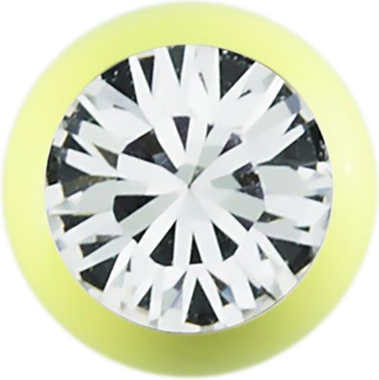 Produktbild Star Piercing Micro Kugel pastellgelb mit Swarovski silber (Chirurgenstahl 316L, ohne Messing)