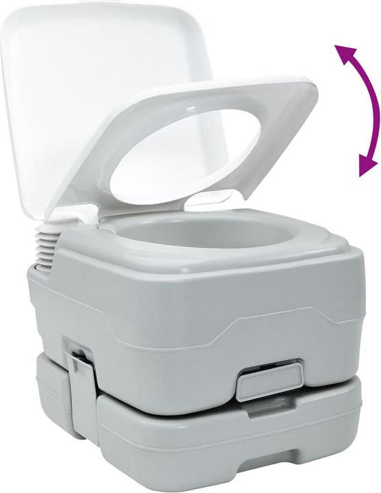 Produktbild VidaXL Tragbare Toilette in Grau und Weiss aus Kunststoff, 10 L