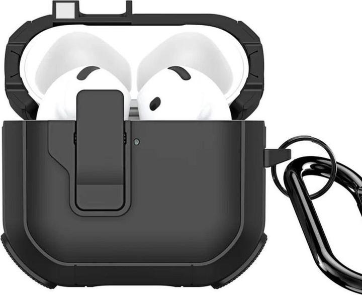 Dux Ducis Headphone case - AirPods 4 PECP Series PC+TPU Cover with Hook Black (Hoes voor oplaadkoffer)