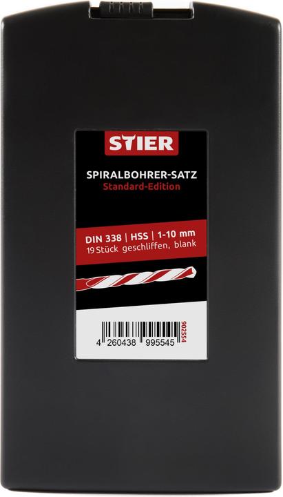 Actual product image Stier Jeu de 19 forets hélicoïdaux Standard DIN 338 HSS-G 1-10 mm en coffret (1.0 to 10.0 mm (in 0.5 mm increments))