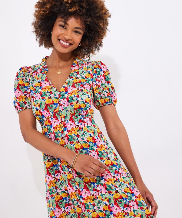 Actual product image Joe Browns Frilly Floral Shirred Midi (36)