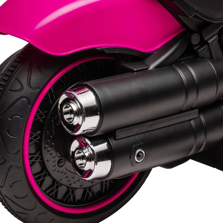 Immagine prodotto Swisshandel24 Moto elettrica per bambini, 2 ruote di allenamento rimovibili, 1,5-3 km/h, per 1,5-3 anni Rosa (6 V)