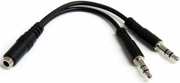 Produktbild StarTech 3,5mm Audio Klinke Y Kabel - Headset Splitter - 1 x 3,5mm (Buchse) 2 x 3,5mm (Stecker) (Splitter)