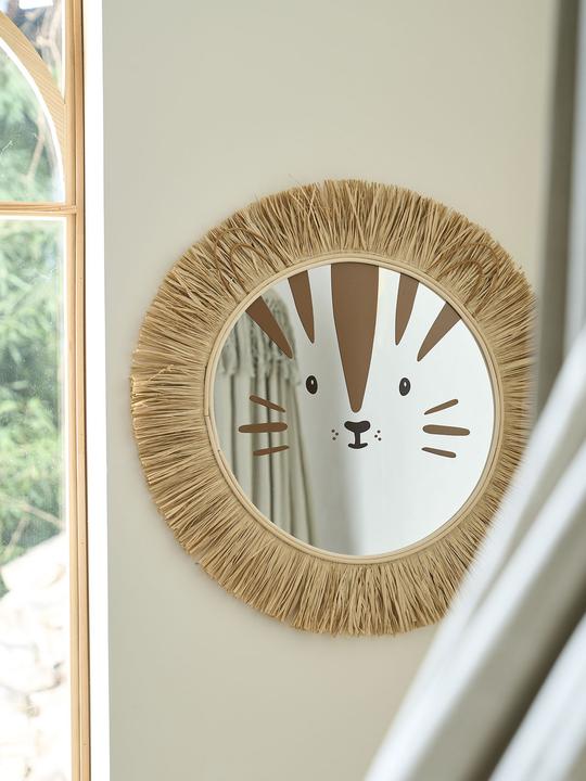 Produktbild Vertbaudet Kinderzimmer XL Spiegel LÖWE aus Naturbast und Rattan
