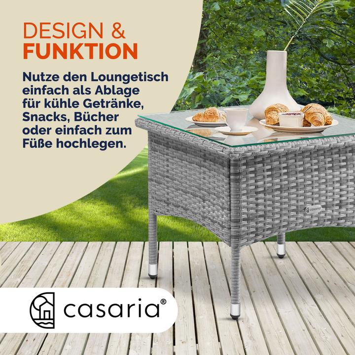 Image du produit Casaria Table de jardin en polyrotin