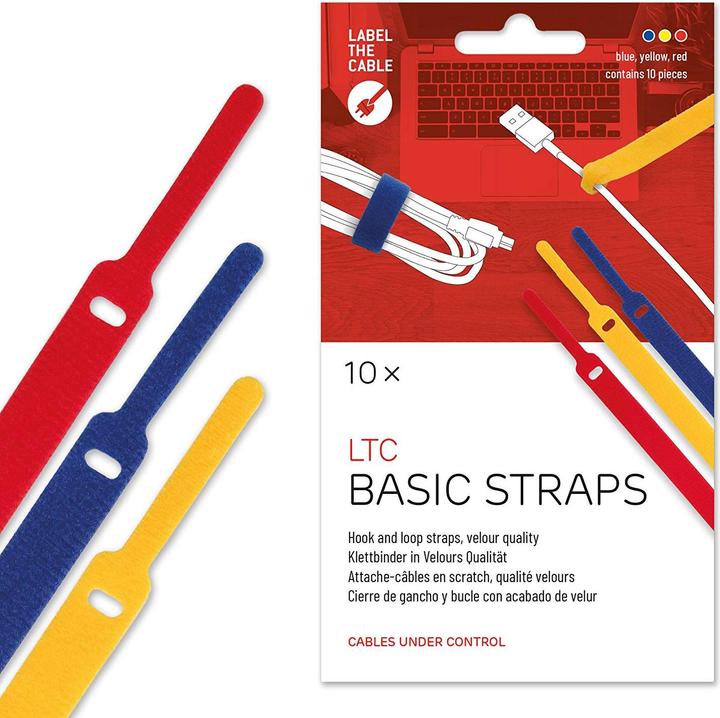 Image du produit Label-the-cable LTC BASIC 10 Power Velcro rt, gb, bl (Serre-câbles velcro, 170 mm, 10 pcs)