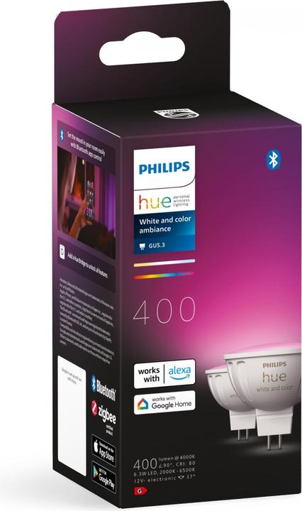 Immagine prodotto Philips Hue White & Colour Ambiance (GU5.3, 6.30 W, 400 lm, 2 x, G)