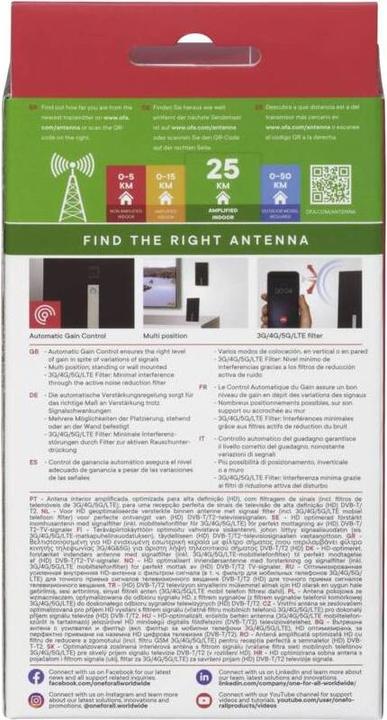 Actual product image One for All DVB-T2 Premium Antenna 5G (Indoor antenna, DVB-T / -T2)