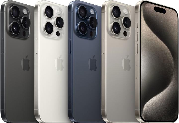 Produktbild Apple iPhone 15 Pro (256 GB, White Titanium, 6.10", SIM + eSIM, 48 Mpx, 5G)