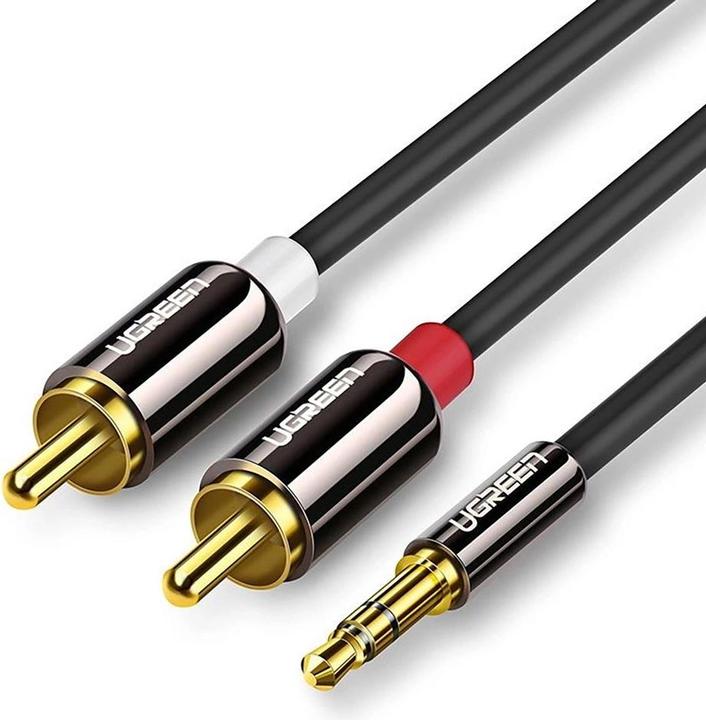 Produktbild Ugreen Audiokabel 3,5 mm Miniklinke - 2RCA 3m schwarz (10590) (3 m, 3.5mm Klinke (AUX))