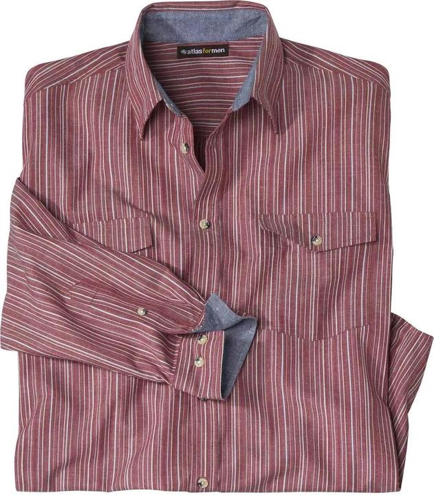 Actual product image Atlas For Men Mens Striped Poplin Shirt (L)