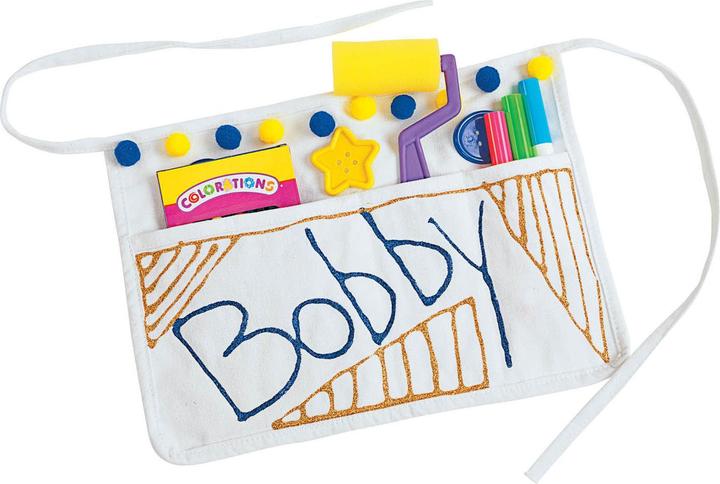 Actual product image Colorations Colours - Decorate your own apron with 2 compartments. Set of