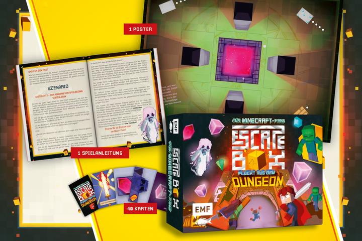 Actual product image The escape box for Minecraft fans: Escape from the dungeon (German)
