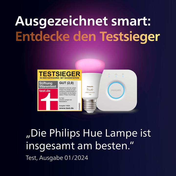 Actual product image Philips Hue White & Color Ambiance BT (E27, 11 W, 1100 lm, 1 x, F)