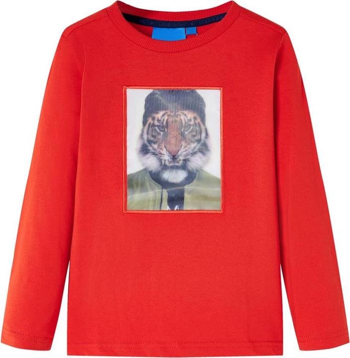 VidaXL Kinder-Langarmshirt Rot 104,Material: 100 % Baumwolle,Farbe (104)