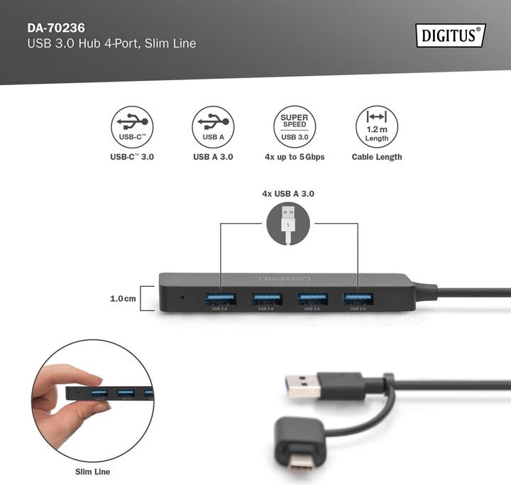 Actual product image Digitus DA-70236 (USB-C, 4 Ports)