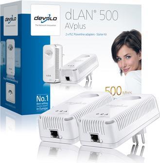 Produktbild Devolo dLAN 500 AVplus, PassThrough, Starterkit (500 Mbit/s)