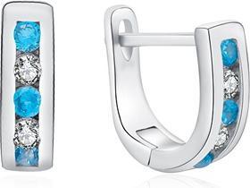Image du produit Moiss Elégants boucles d'oreilles en argent avec des zircons clairs et bleus clairs E0000179