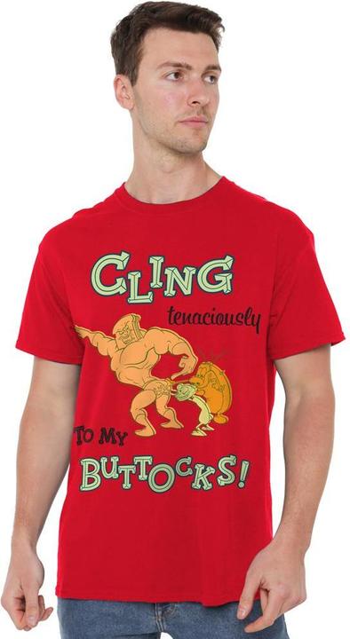 Actual product image Ren & Stimpy Mens Cling Tenaciously To My Buttocks T-Shirt (M)