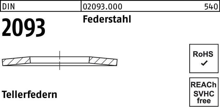 Produktbild Tellerfeder DIN 2093 50 x25,4x3,0 Federstahl