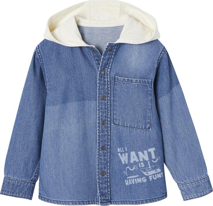 Produktbild Vertbaudet Jungen Jeanshemd mit Kapuze und Aufnähern (92)